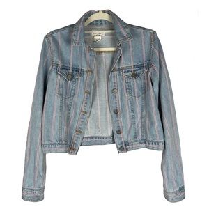 For The Republic Striped Denim Jacket